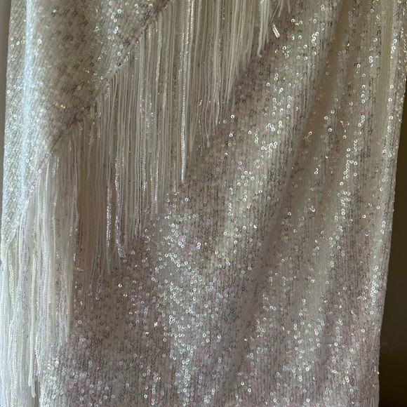 Badgely Mishka Fringed Sequin One-Shoulder Dress - Picture 10 of 12